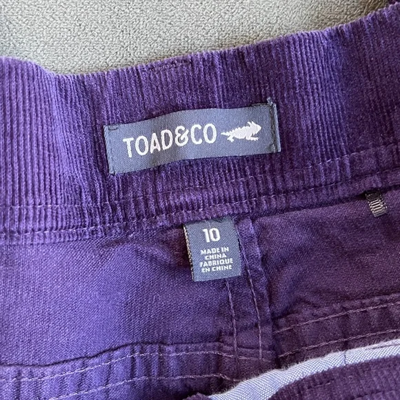 Toad & Co “Karuna” Corduroy Wide Legged Pant Size 10 Purple - Picture 6 of 7
